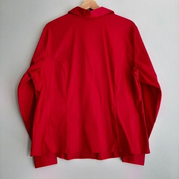 RIDERS by LEE RED / Easy Care Button Down Shirt Top Tonal Stripe Red Sz XL - Picture 9 of 14